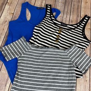 SHEIN Bundle Deal! 2 Body Suits and 1 Crop Top